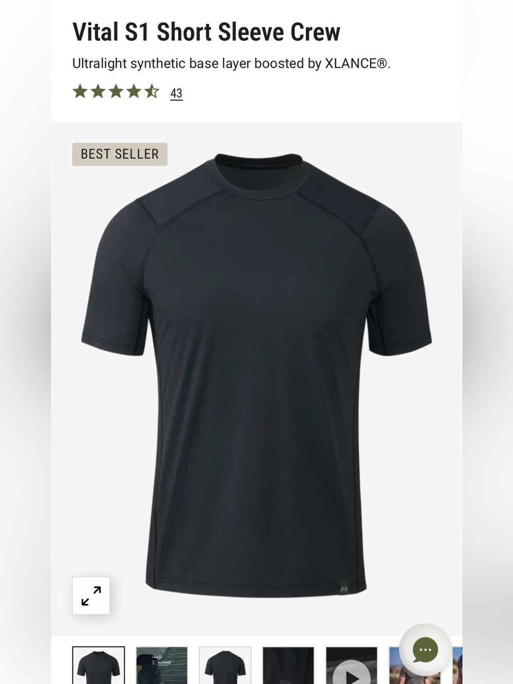 NWT - KUIU Vital S1 Short Sleeve Crew - Black XXL